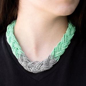 Paparazzi Brazilian Brilliance Green Necklace Set